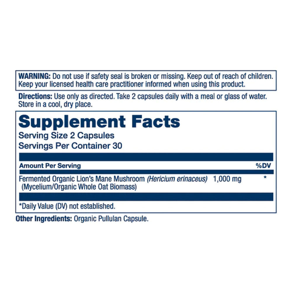 Organic Lion's Mane Fermented 1000mg - 60 caps Луцк - изображение 2