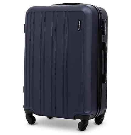 Валіза пластикова Wings HRR01 середня 65 см темно-синя Київ