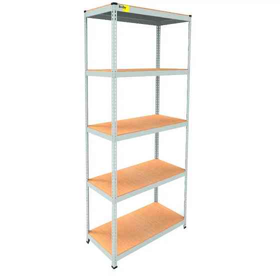 Металлический стеллаж Emby Light Series (размер 2400х900x450мм) 5 полок ДСП до 100кг Белый Винница
