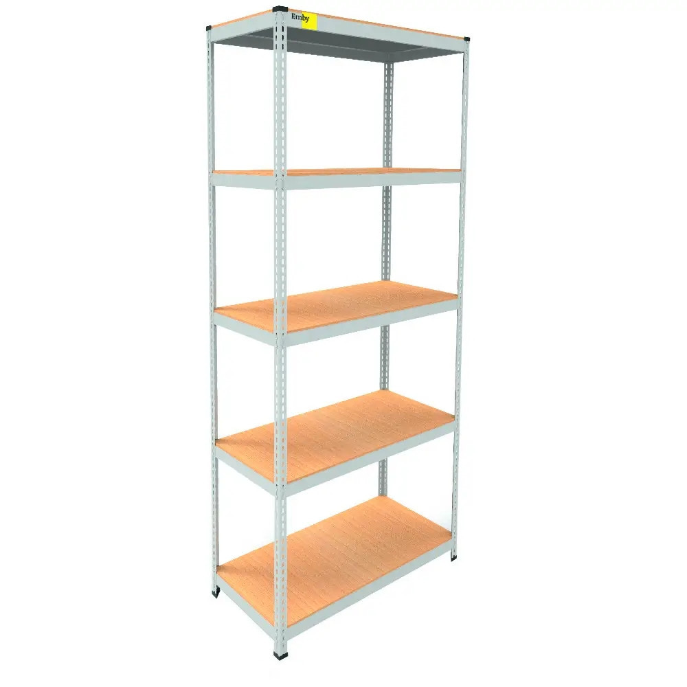 Металлический стеллаж Emby Light Series (размер 2400х900x450мм) 5 полок ДСП до 100кг Белый Винница - изображение 3