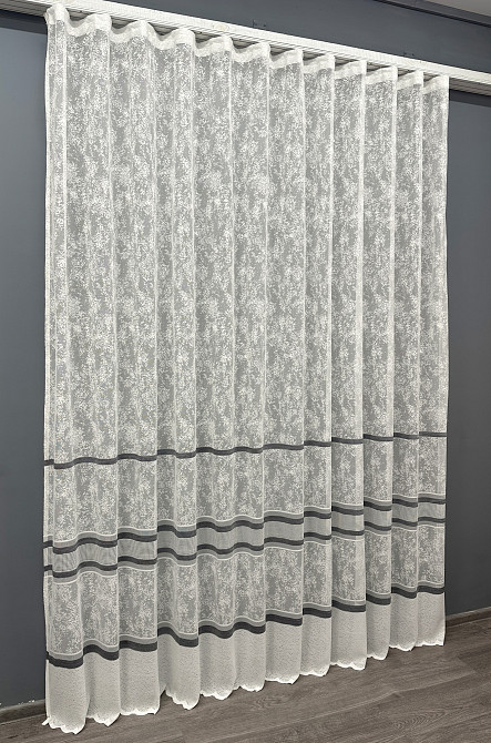 Тюль VR-Textil 1555т Cale Жакард мармур Молочний з сірим 250х270 см (42-1166) Київ - фото 3