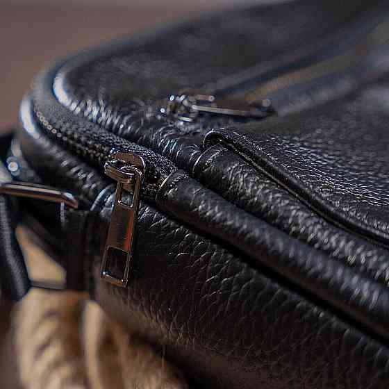 Сумка чоловіча зерниста Чорна (Vintage) Київ