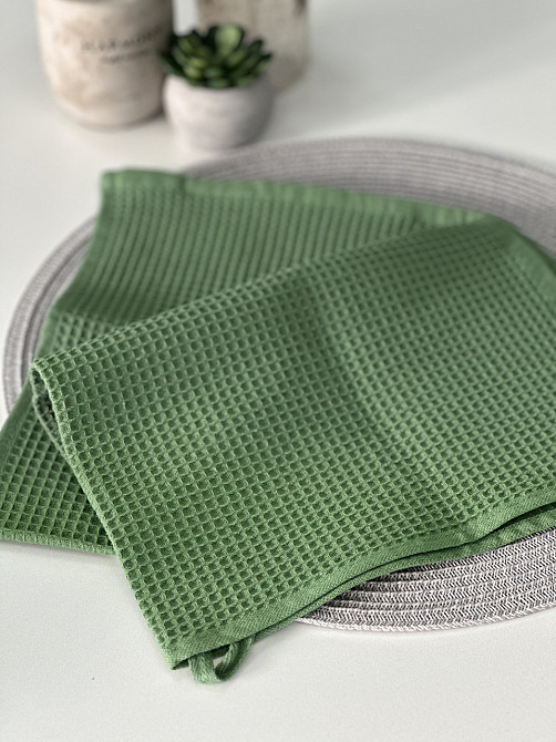 Вафельний рушник Ideal Textile 40х60 см 240 г/м2 (56860817) Оливковий Чернівці - фото 2