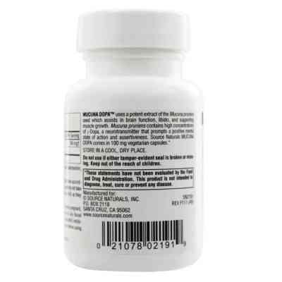 Травы Source Naturals Мукуна Жгучая, Mucuna Dopa, 60 капсул (SN2191) Винница