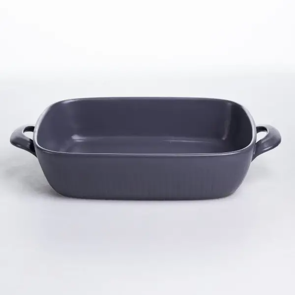 Форма для випікання фарфорова з ручками KS-644, прямокутна, 23х17х5 см, чорна Київ - фото 1