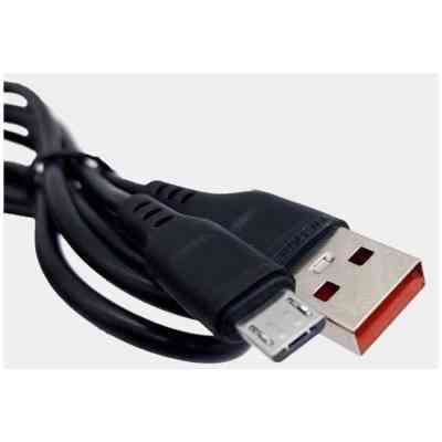 Дата кабель USB 2.0 AM to Micro 5P 1.0m 2.4A silicone black Denmen (DM-D01V-BK) Винница