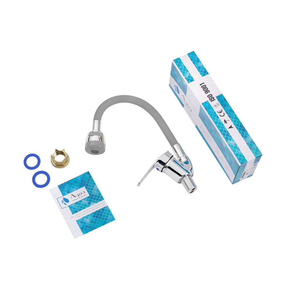 Смеситель для кухни Agua Sevilla гибкий - C039GRS хром/серый Киев - изображение 6