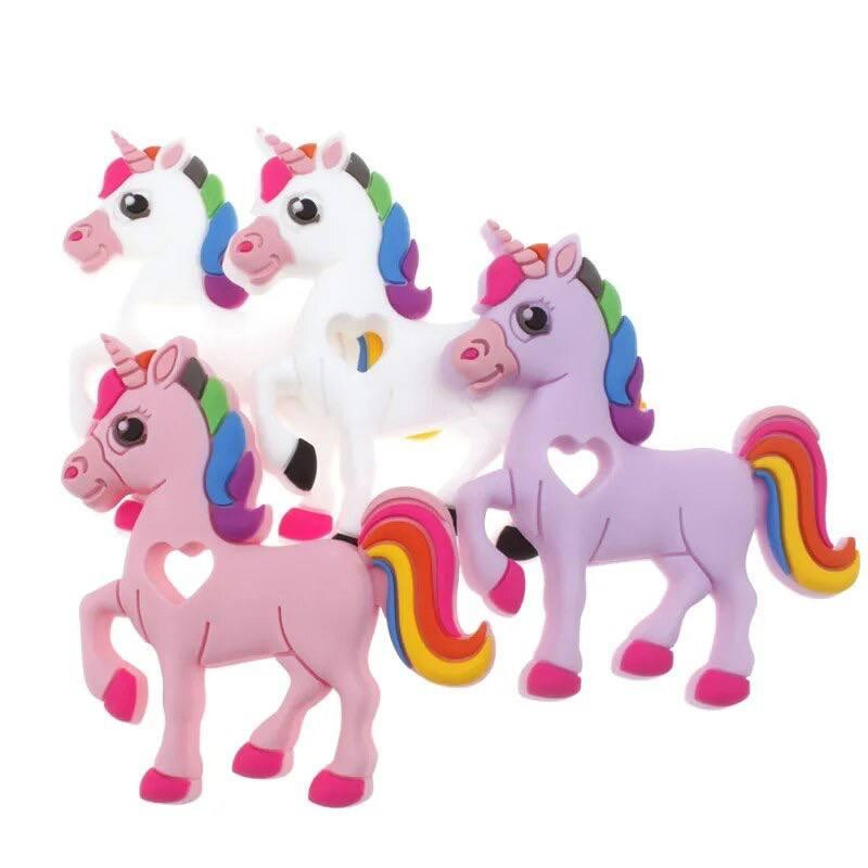 Силиконовый прорезыватель для зубов. Единорог. цвет белый, фиолетовый, мятный Киев - изображение 1