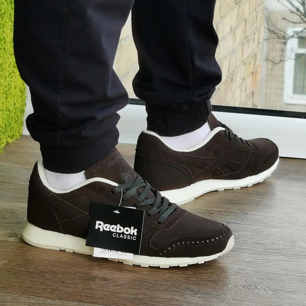 Чоловічі Кросівки Reebok Classic Коричневі Рибок Нубук (розміри: 41,42,43,44,45) Дніпро - фото 5