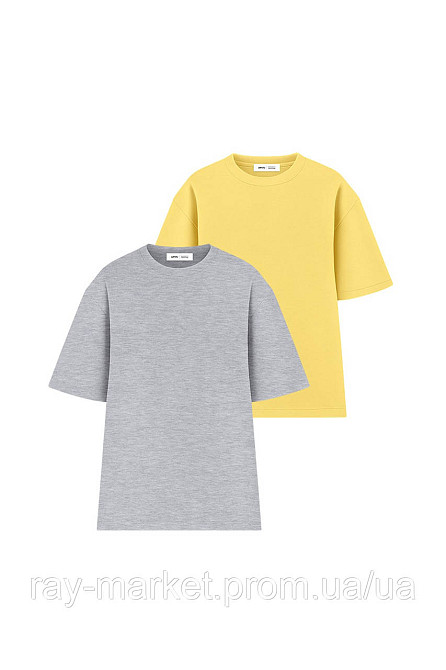 Набір футболок оверсайз жіночих 2 шт "U0104-Dark Grey-Black" L/XL Київ - фото 1