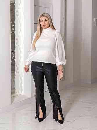 Жіноча елегантна кофта гольф у рубчик "Dazy" | Норма та батал Молочний, 54-56 Київ