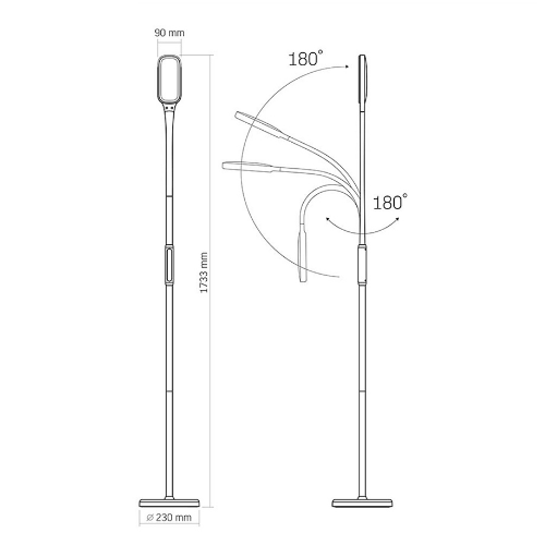 Торшер підлоговий LED 14W 3000-5500K 220V чорний VL-TF07B Videx Житомир - изображение 6