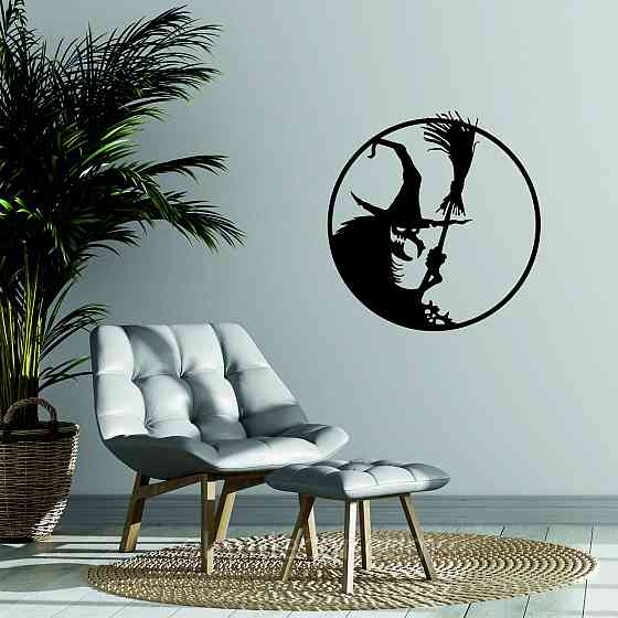 Декоративне настінне Панно «Ведьма», Декор на стіну 70*67 см, Чорний Київ