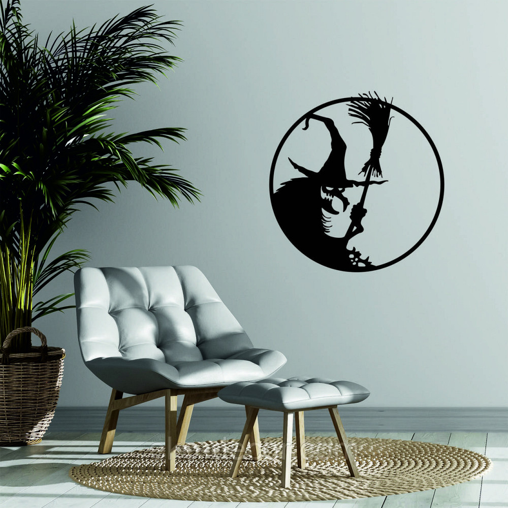 Декоративное настенное Панно «Ведьма», Декор на стену 70*67 см, Черный Киев - изображение 3