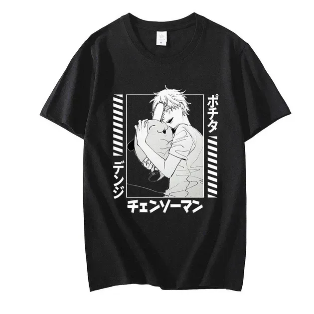 Футболка мужская с аниме принтом Бензопила Размер оверсайз (S/M/L) Черный AnimeT1024 Днепр - изображение 3
