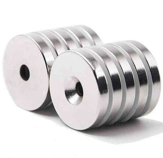 Магніти неодимові кріпильні 12x3 мм N50 з отвором ззенковкою 4 мм 10 шт. Вінниця