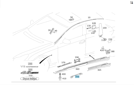 Mercedes-Benz  A2196980114 Кріплення зовнішньої накладки порога CLS C219 Одеса