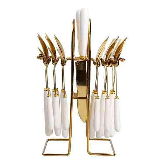 Набор столовых приборов на подставке 24 предмета столовый набор на 6 персон Белый HP-20-49 Киев