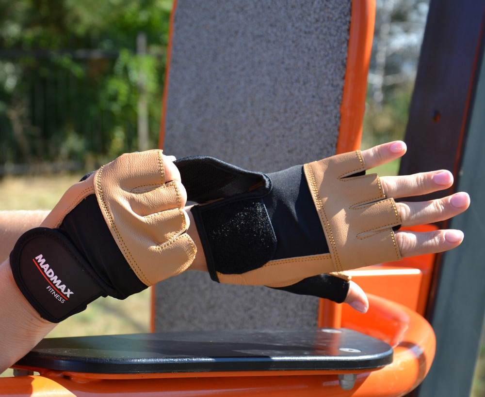 Рукавички для фітнесу MadMax MFG-444 Fitness Brown L Киев - изображение 9