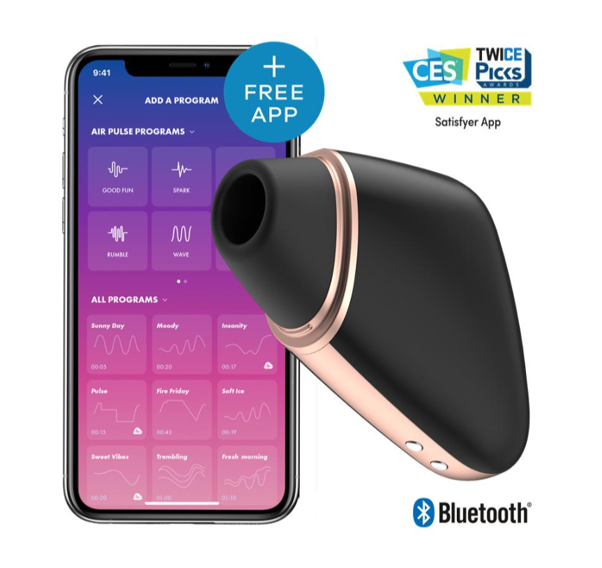Вакуумний кліторальний вібратор - Satisfyer Love Triangle Black (App) Sex Aura Київ - фото 1