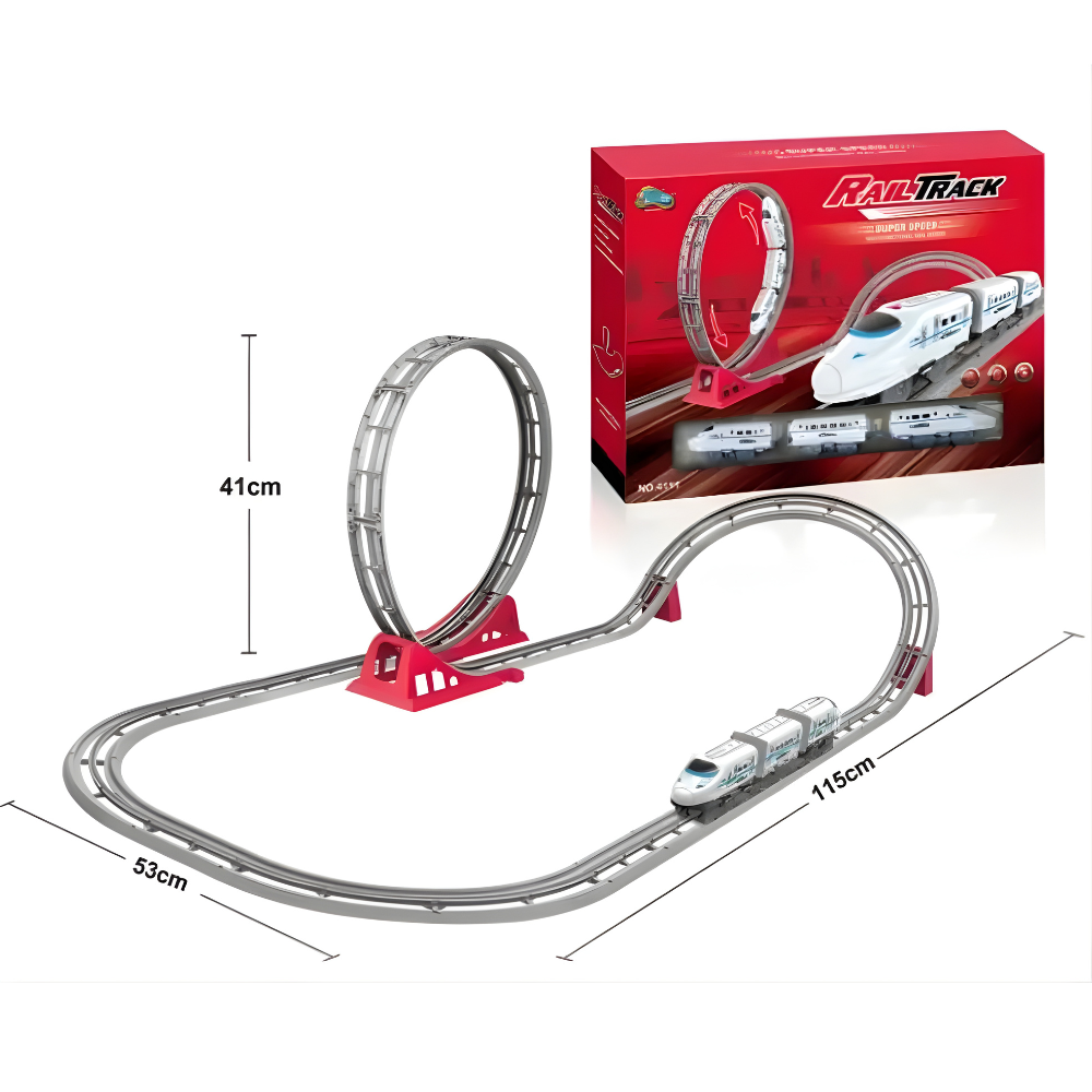 Іграшкова залізниця, дитяча з поїздом на батарейках 4хAAA для хлопчиків і дівчаток, пластикова, велика 115х53х41 см Кам'янець-Подільський - фото 8