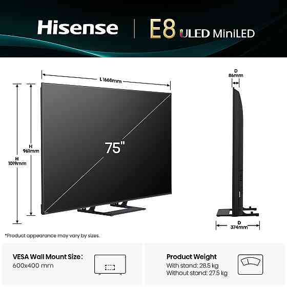 LED-телевізор Hisense 75E8Q (7134213) Київ