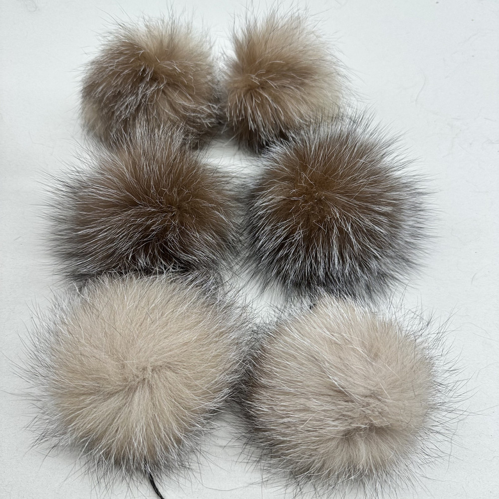 Помпон из натурального меха блюфрост 13-14 см Рыжий Харьков - изображение 4
