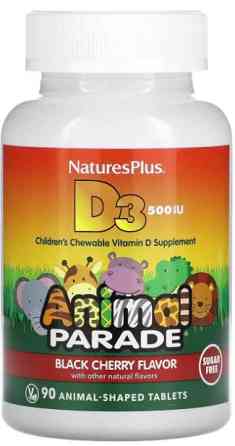 Вітамін Д-3 для дітей Nature's Plus Animal Parade Vitamin D 3 500 МЕ 90 жув цук чорна вишня Київ