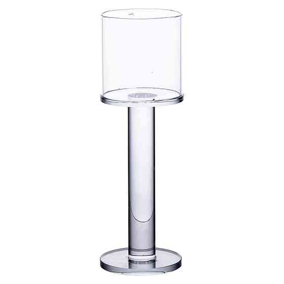 Yiwu Підсвічник скляний на високій ніжці 6×18.5 см підсвічник келих декоративний прозорий Киев