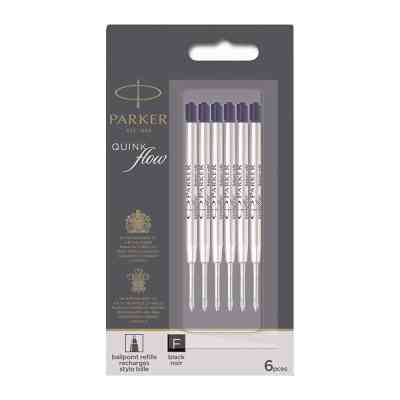 Стержень кульковий Parker набір QuinkFlow черний F блистер 6шт (10 231BK6) Вінниця