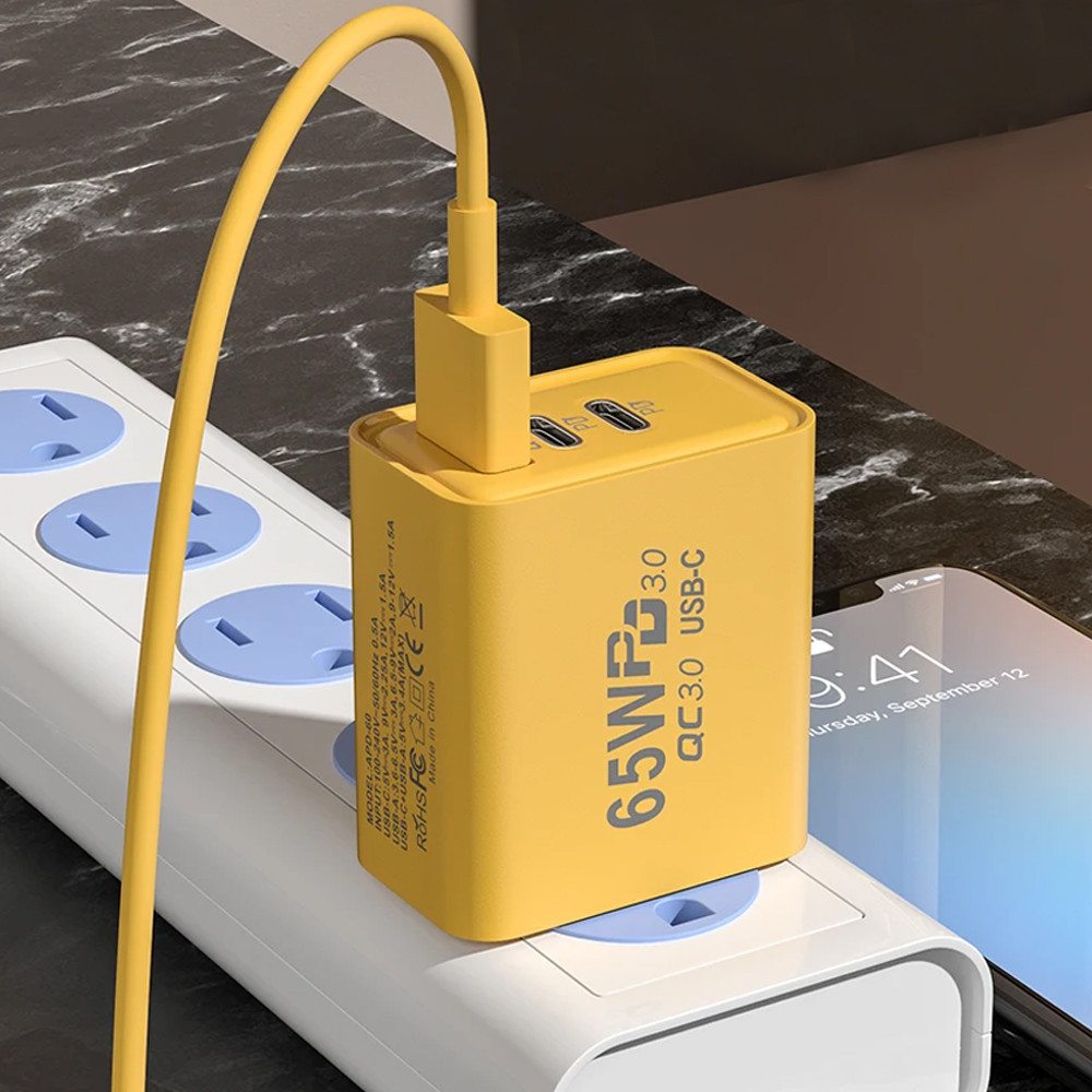 Адаптер для заряджання 65W, 1xUSB 2хType-C / Швидкий блок зарядки / Зарядка для телефону / Зарядний блок Київ - фото 6