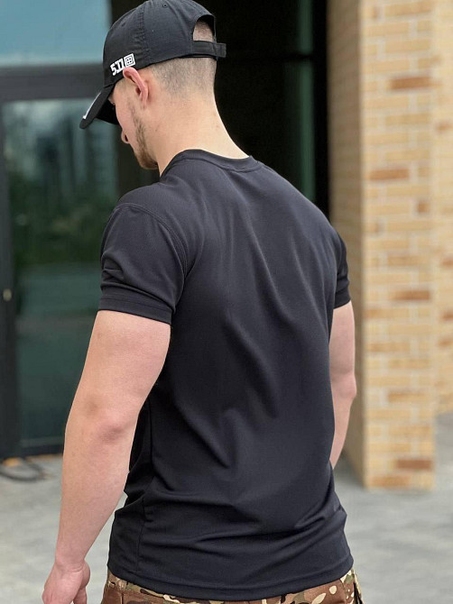 Военная черная футболка coolMax military летняя футболка качественная тактическая для ВСУ     WAR Львов - изображение 9