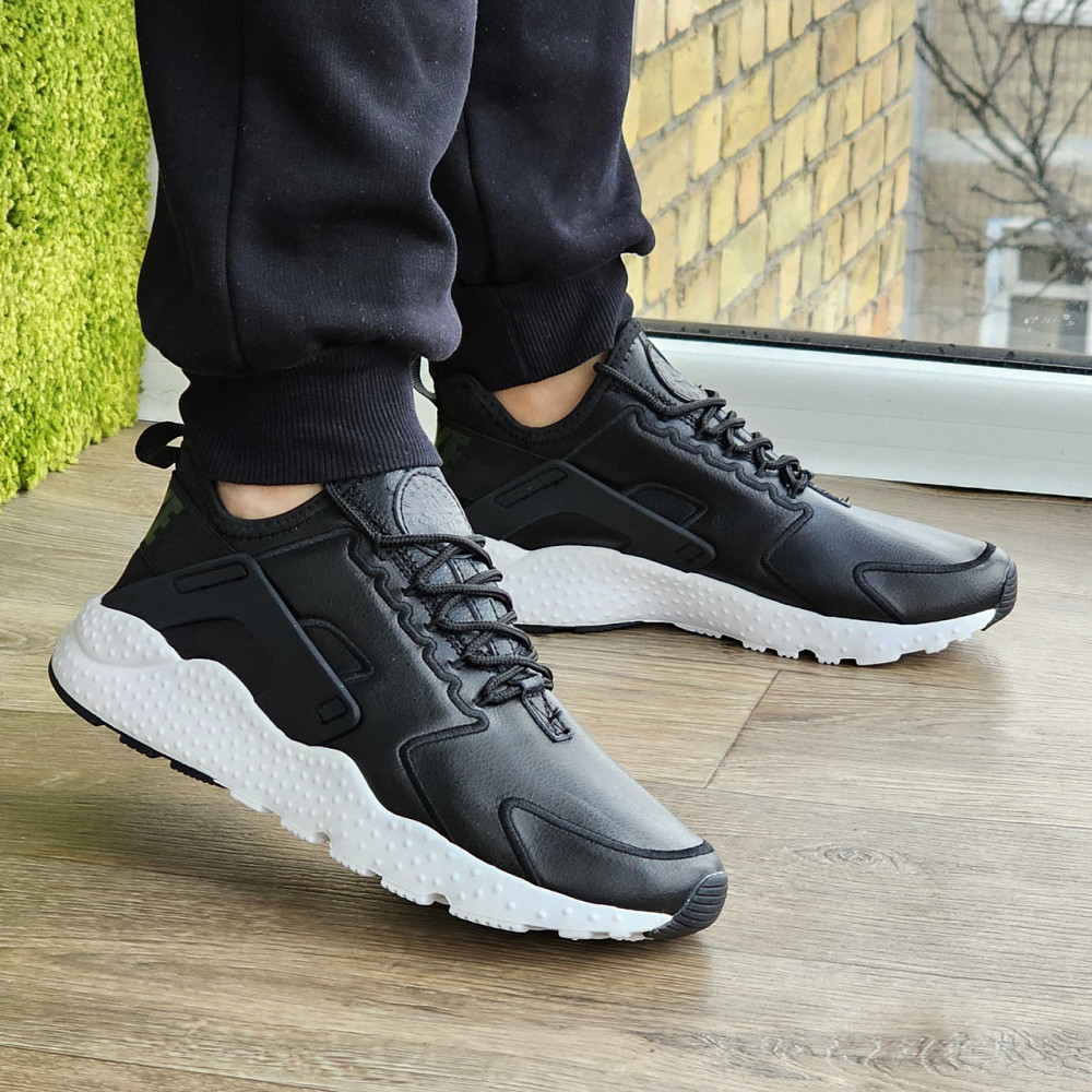 Мужские Чёрные Кроссовки Nike Huarache Кожаные Найк (размеры: 41,42,43,44,45) Видео Обзор Днепр - изображение 5
