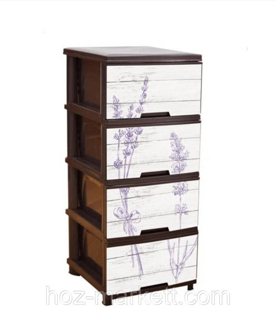 Комод пластиковый коричневый 