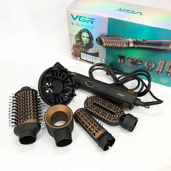 Фен для ломких волос VGR V-491, Фен брашинг, Фен-брашинг для волос, Фен QV-691 щетка выпрямитель Киев