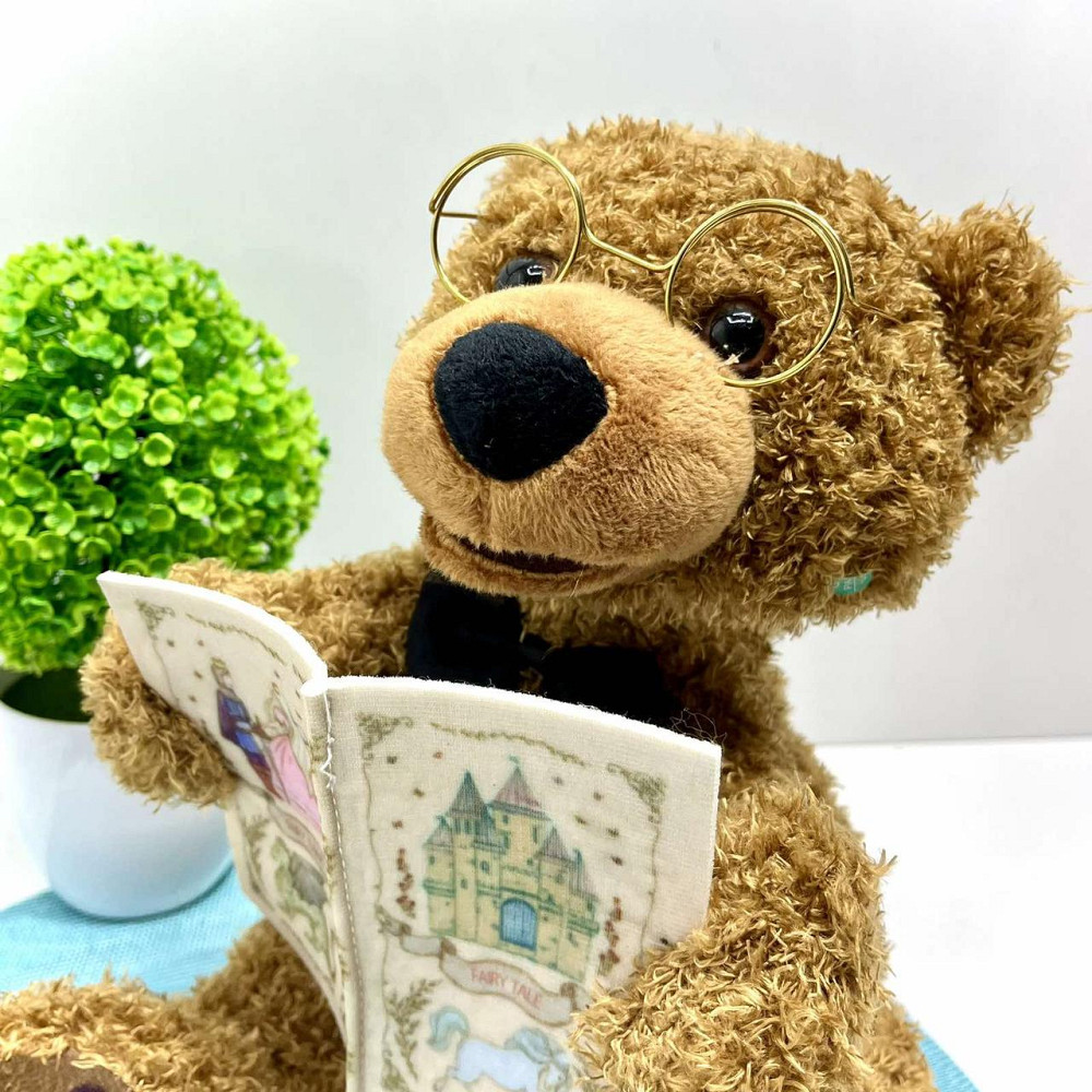 Ведмедик інтерактивний LIMO TOY Казочник 8 карток з казками 25см Коричневий (FT 0034) Чернігів - фото 4