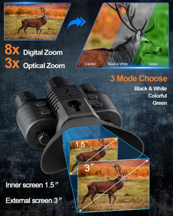 Прибор ночного видения NV-880 8x16MP 1080P HD WiFi 850nm (до 600м в темноте) + крепление Wilcox L4G2 (металл) Винница - изображение 10