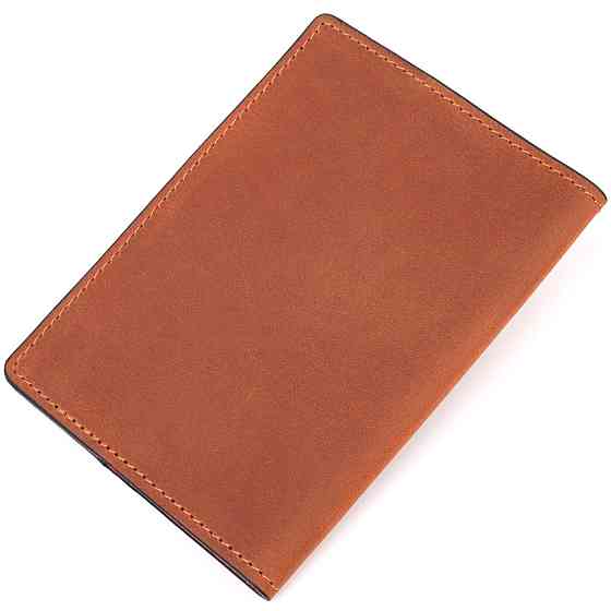 Ексклюзивна обкладинка на паспорт із вінтажної шкіри Серце Світло-коричнева (GRANDE PELLE) Київ