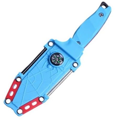 Туристичний ніж для походів із піхвами та компасом колір Синій Одеса - фото 2