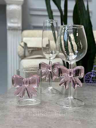 Склянка "Рожевий бант" 270 мл ручне миття 8030-482 прозора  для дому та ресторану Київ