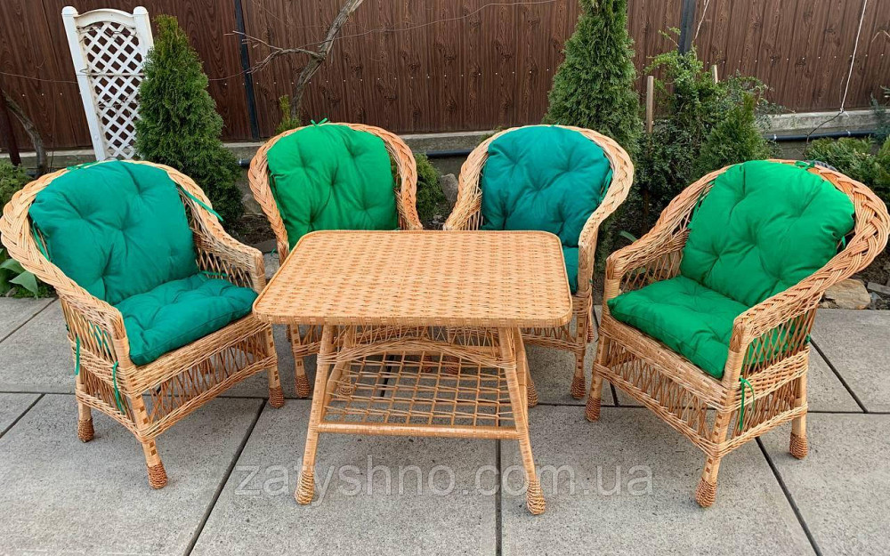 Міцні садові плетені меблі з накидками Київ - фото 4