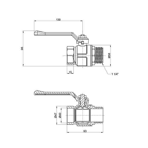 Кран кульовий Icma 1" 1/4 прямий No352 Київ