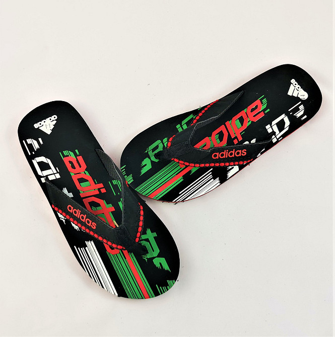 Чоловічі в'єтнамки Капці Adidas Шльопанці Чорні з Червоним Шльопанками (розміри: 45) Дніпро - фото 2