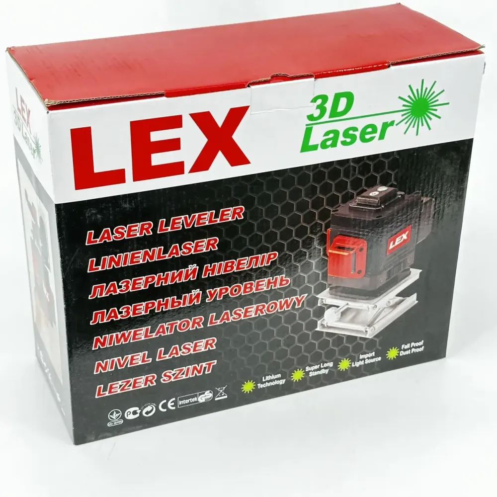 Лазерний рівень 3D зелений LEX LXNL3DG — Чехія, тринога + пульт Львів - фото 8