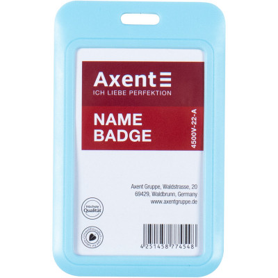 Бейдж Axent слайдер вертикальний, 54х85мм , блакитний (4500V-22-A) Вінниця - фото 1