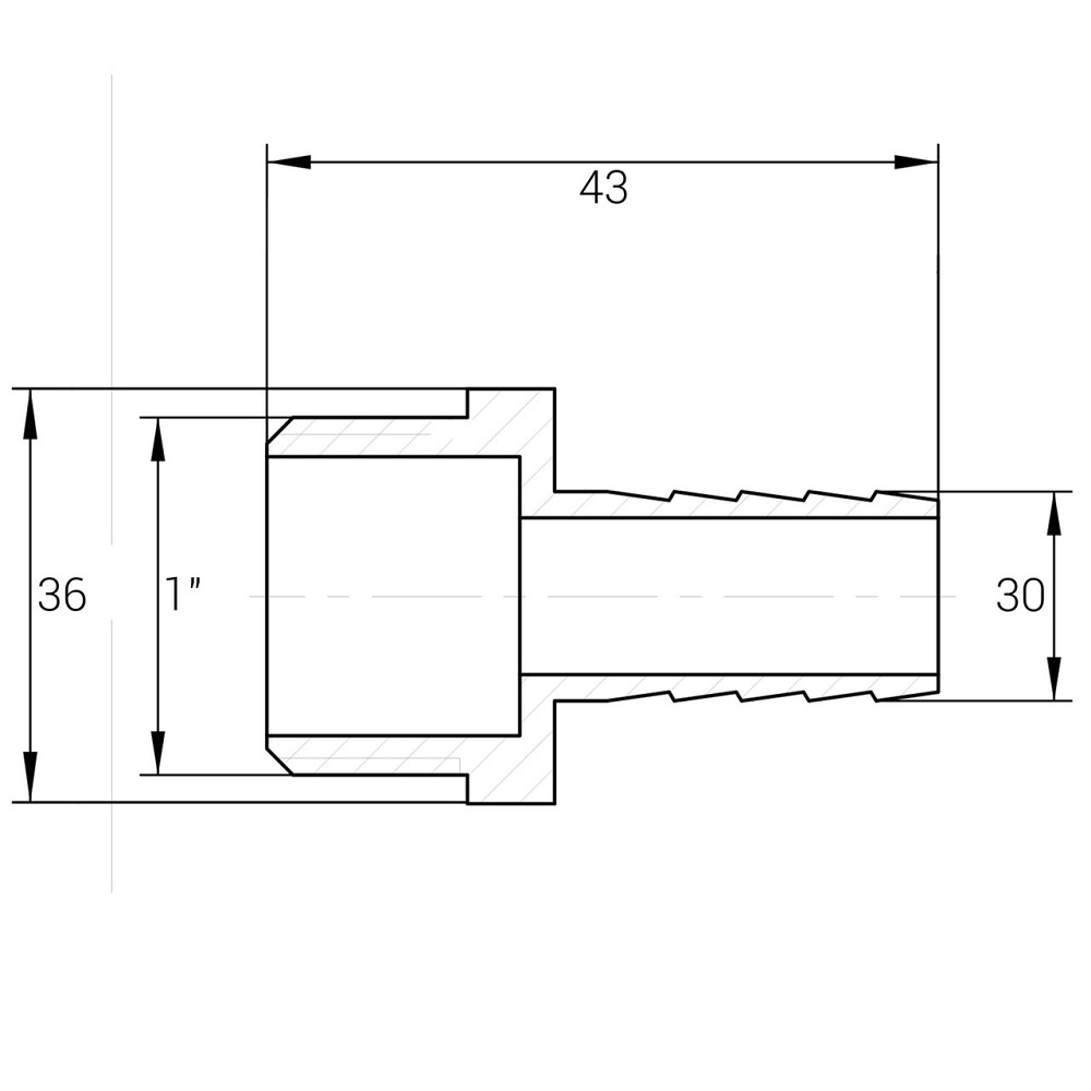 Штуцер 1″З 30мм нікельований NU5O2S OPTIMUM (000030857) Київ - фото 3