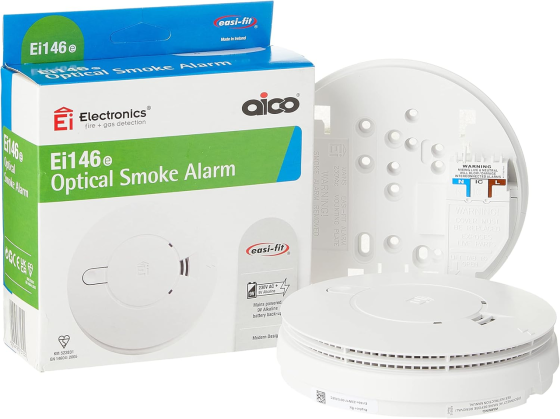 Датчик диму фотоелектричний Aico Ei146e (Ei146RC) 230V з резервною батареєю 9V та сиреною 85 дБ Київ