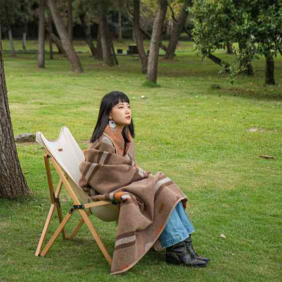 Ковдра Naturehike Geometric pattern wool NH20FS036, поліестр/вовна, коричневий Київ