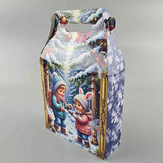 Новогодняя подарочная картонная упаковка для конфет (600грм) №227 