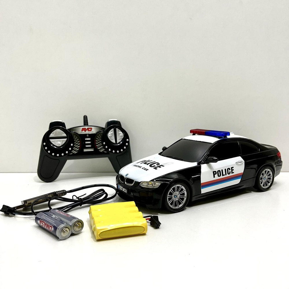 Машина на радіокеруванні Поліція пульт 2.4GHz підсвічування акумулятор 4.8V гумові колеса USB кабель Чорна (866-1803 PB) Чернігів - фото 3